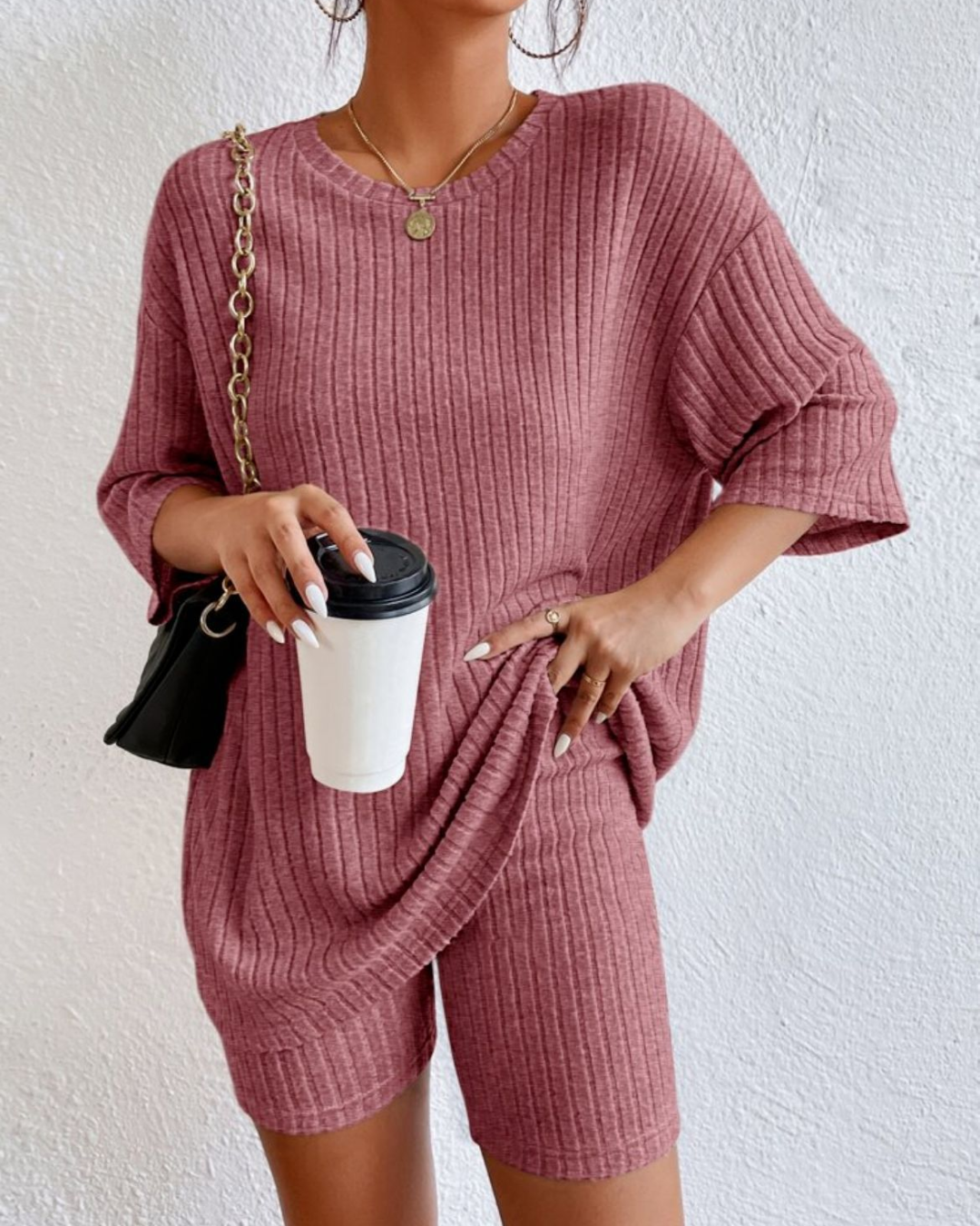 Casual Geribde Set