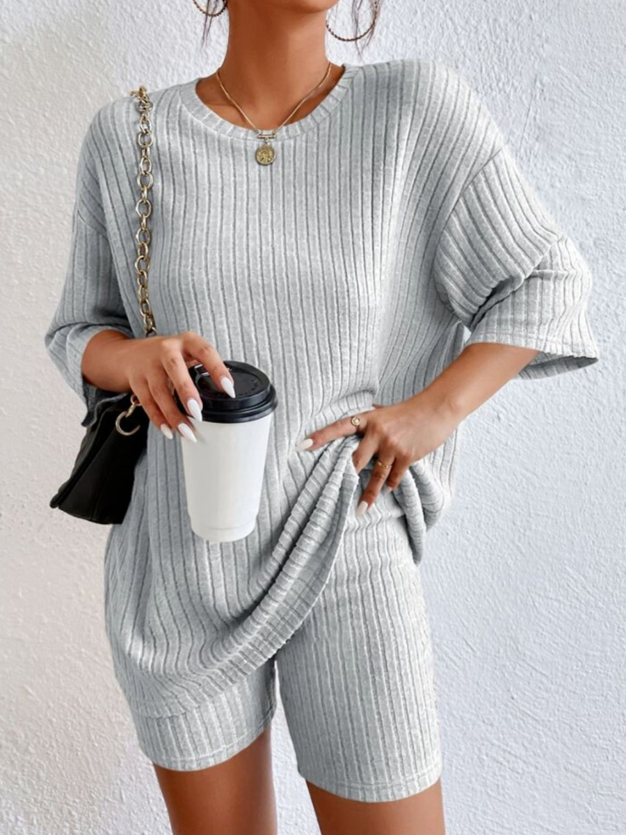 Casual Geribde Set