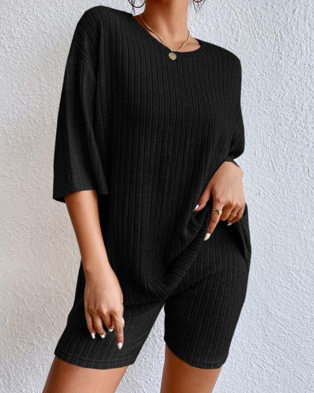 Casual Geribde Set