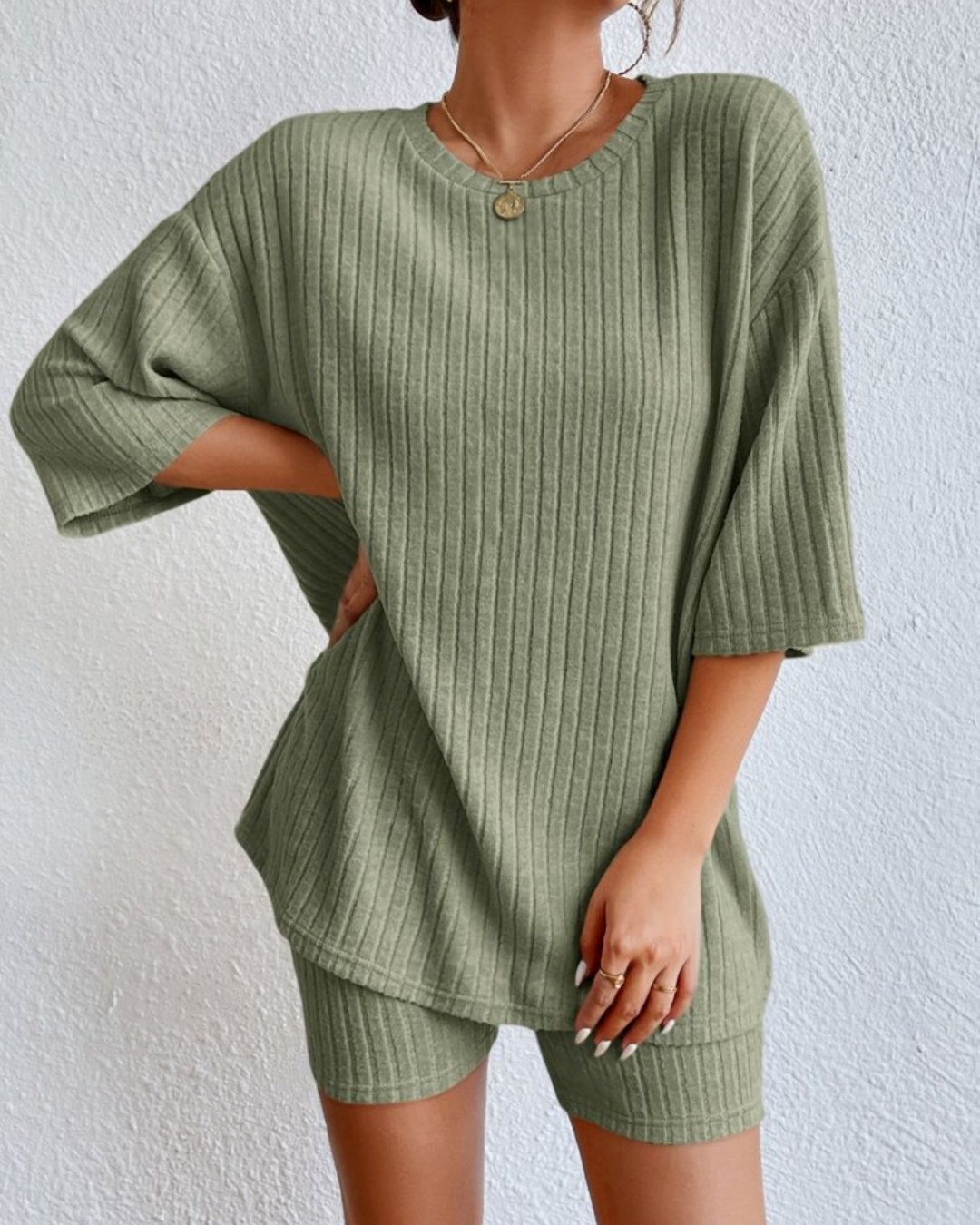 Casual Geribde Set