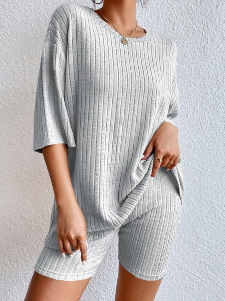 Casual Geribde Set