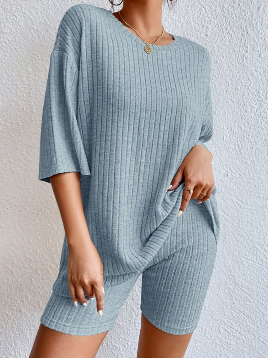 Casual Geribde Set