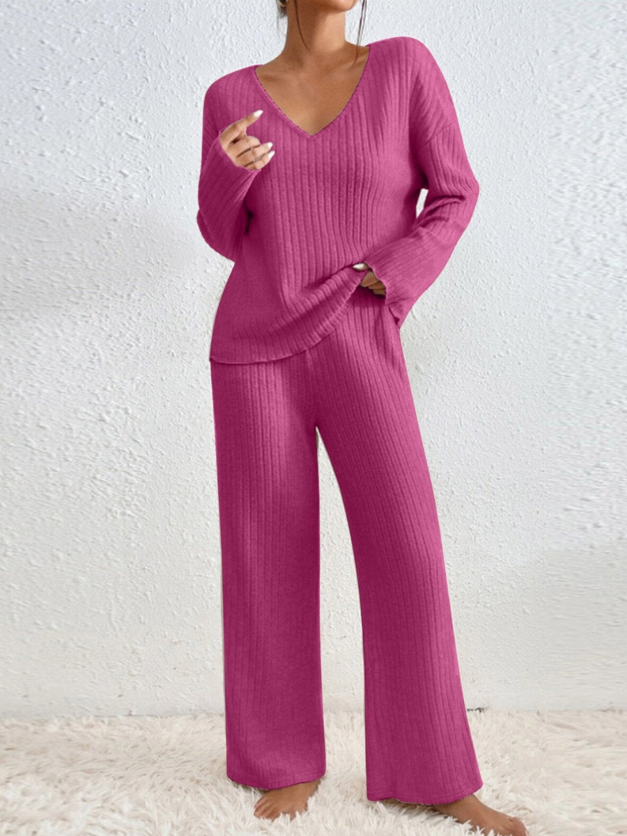 Women's Home Suit with V-Neck