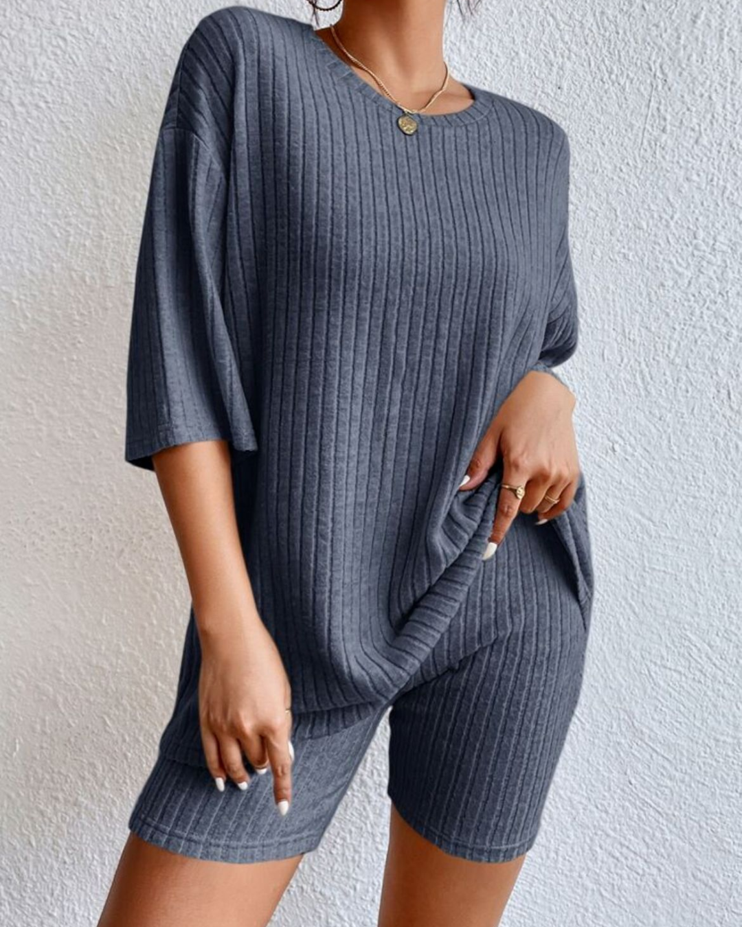 Casual Geribde Set