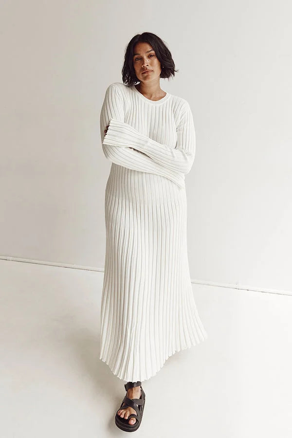 Knitted Dress With Crew Neck