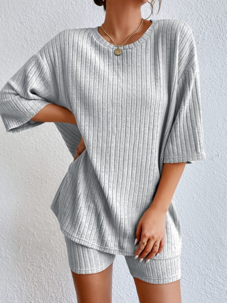 Casual Geribde Set