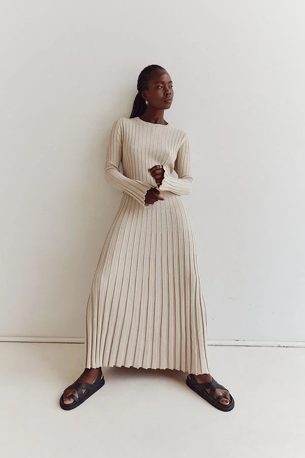 Knitted Dress With Crew Neck