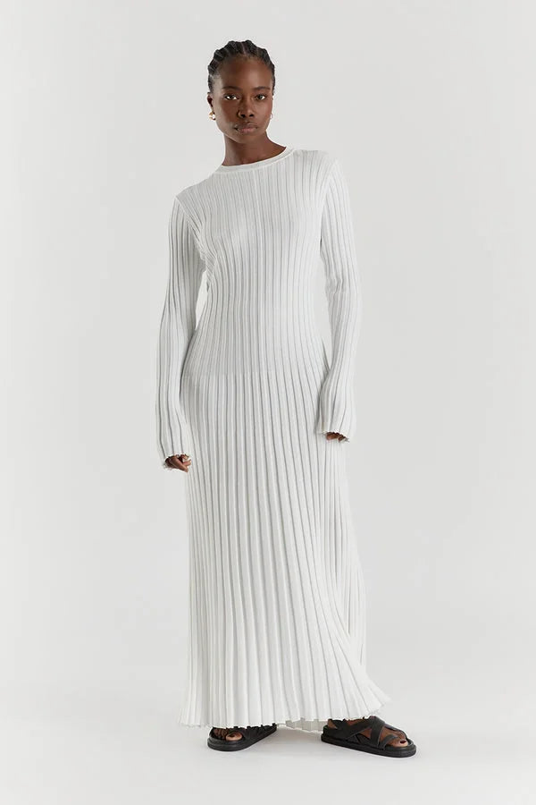 Knitted Dress With Crew Neck