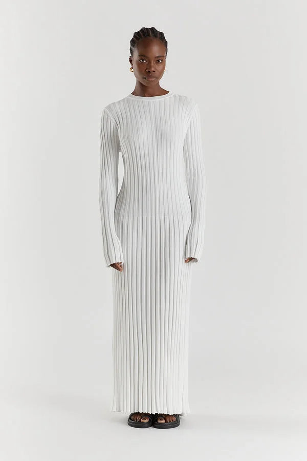 Knitted Dress With Crew Neck
