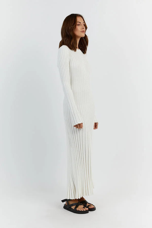 Knitted Dress With Crew Neck