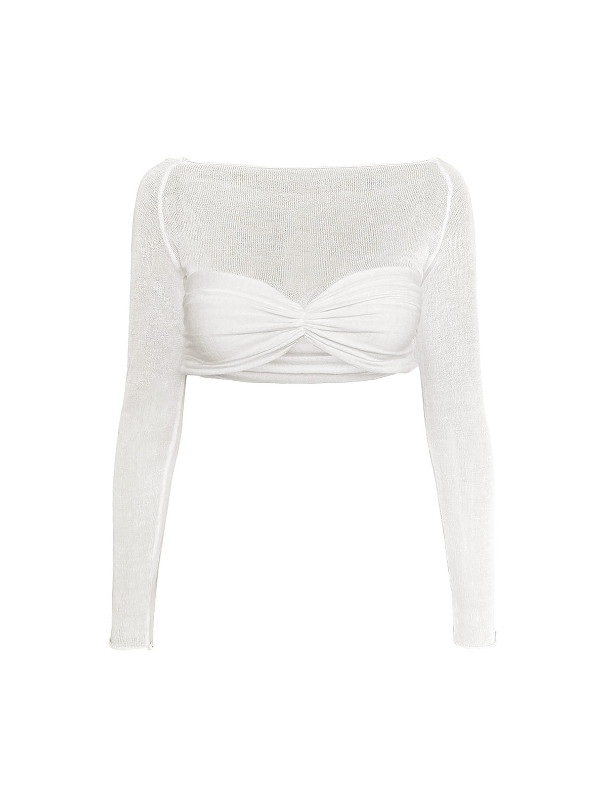 Crop T-Shirt met Blote Schouders