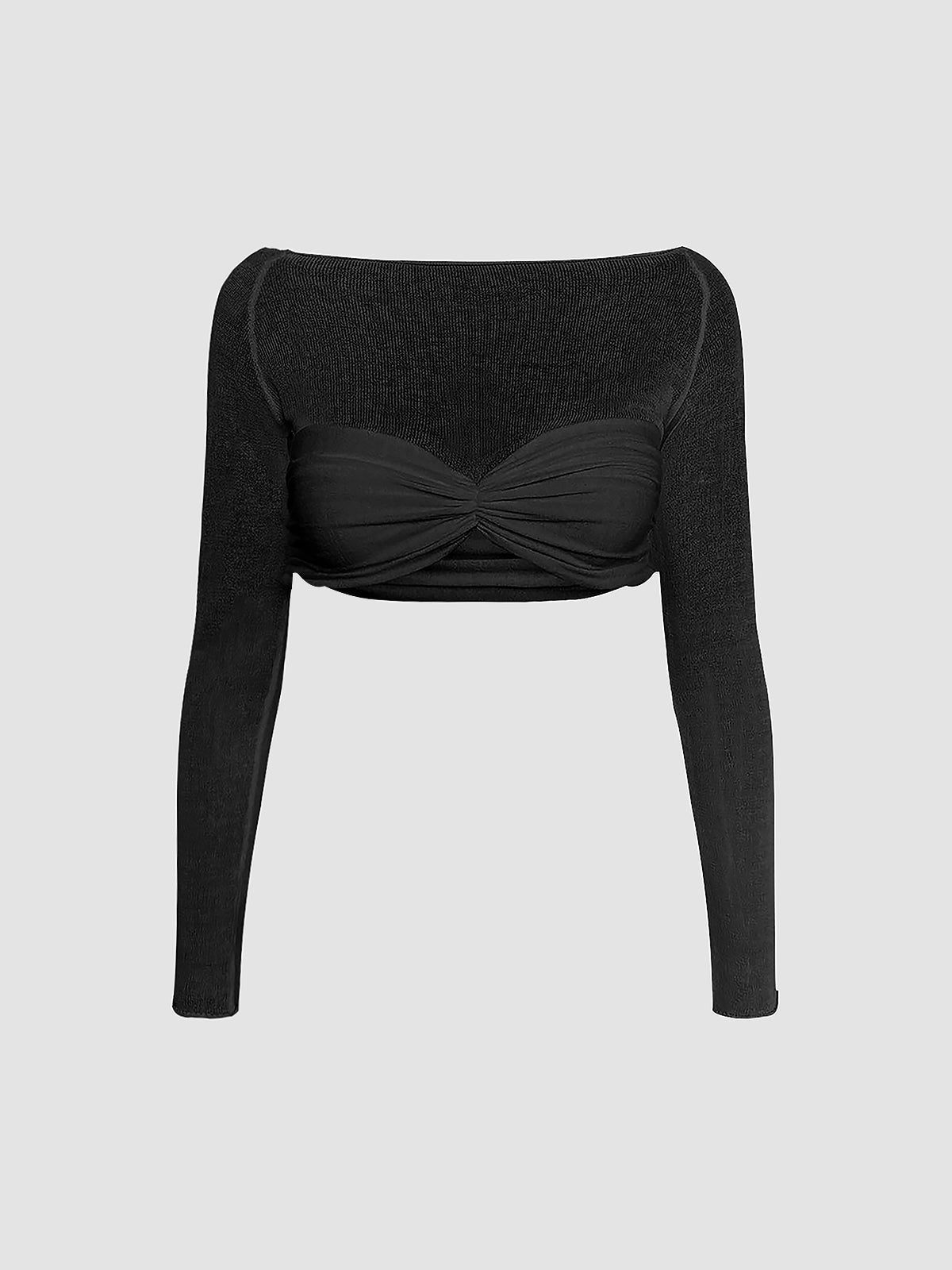 Crop T-Shirt met Blote Schouders