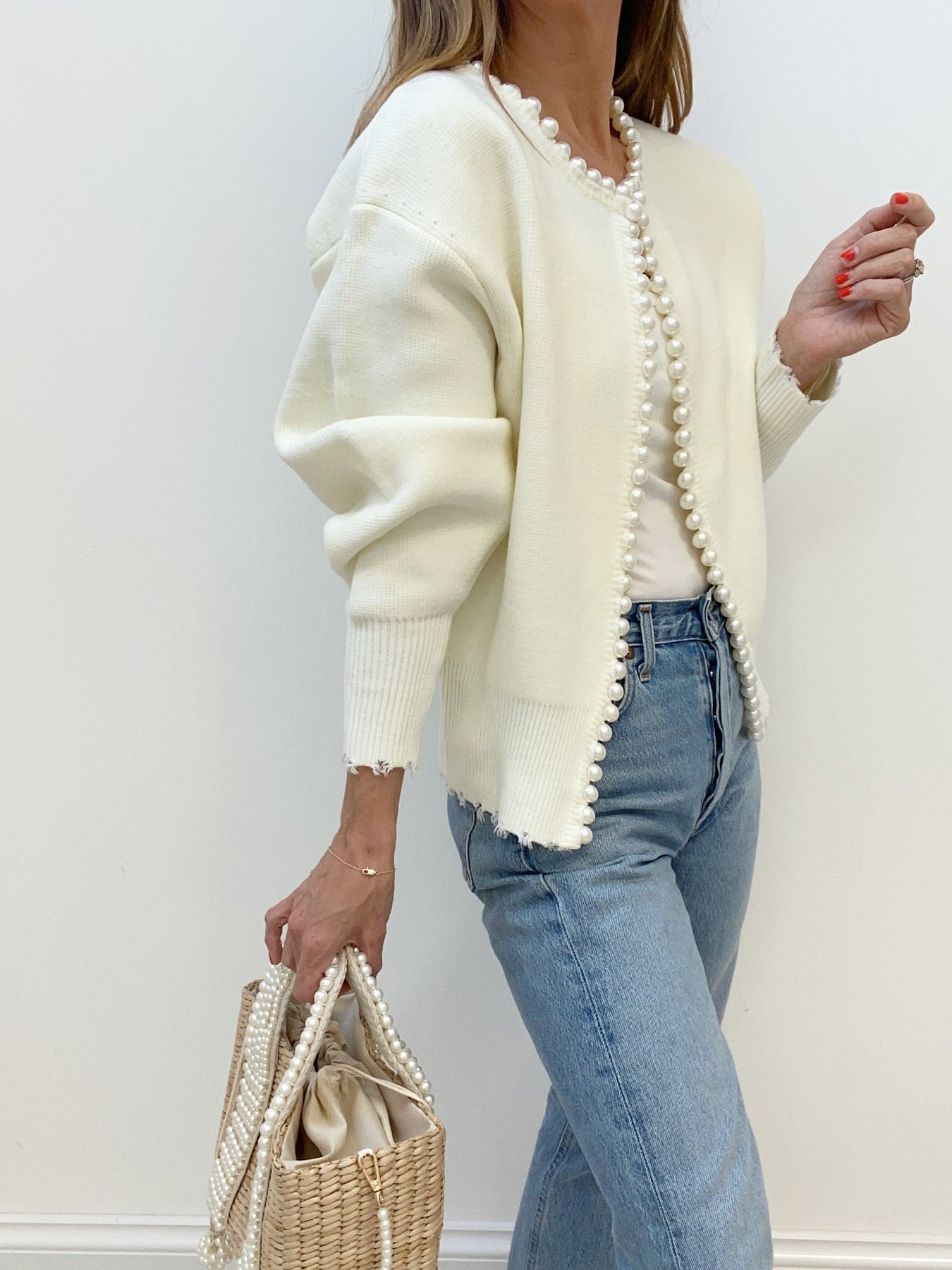 Pearl Edge Worn Cardigan