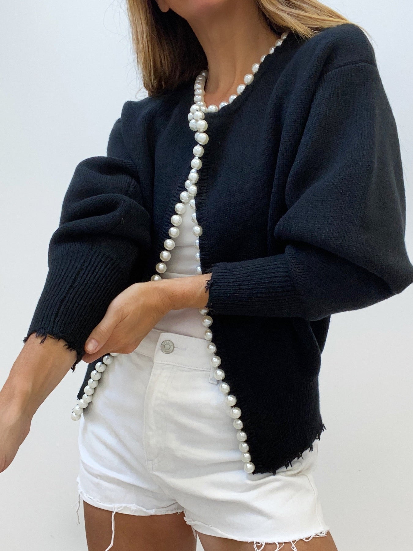 Pearl Edge Worn Cardigan