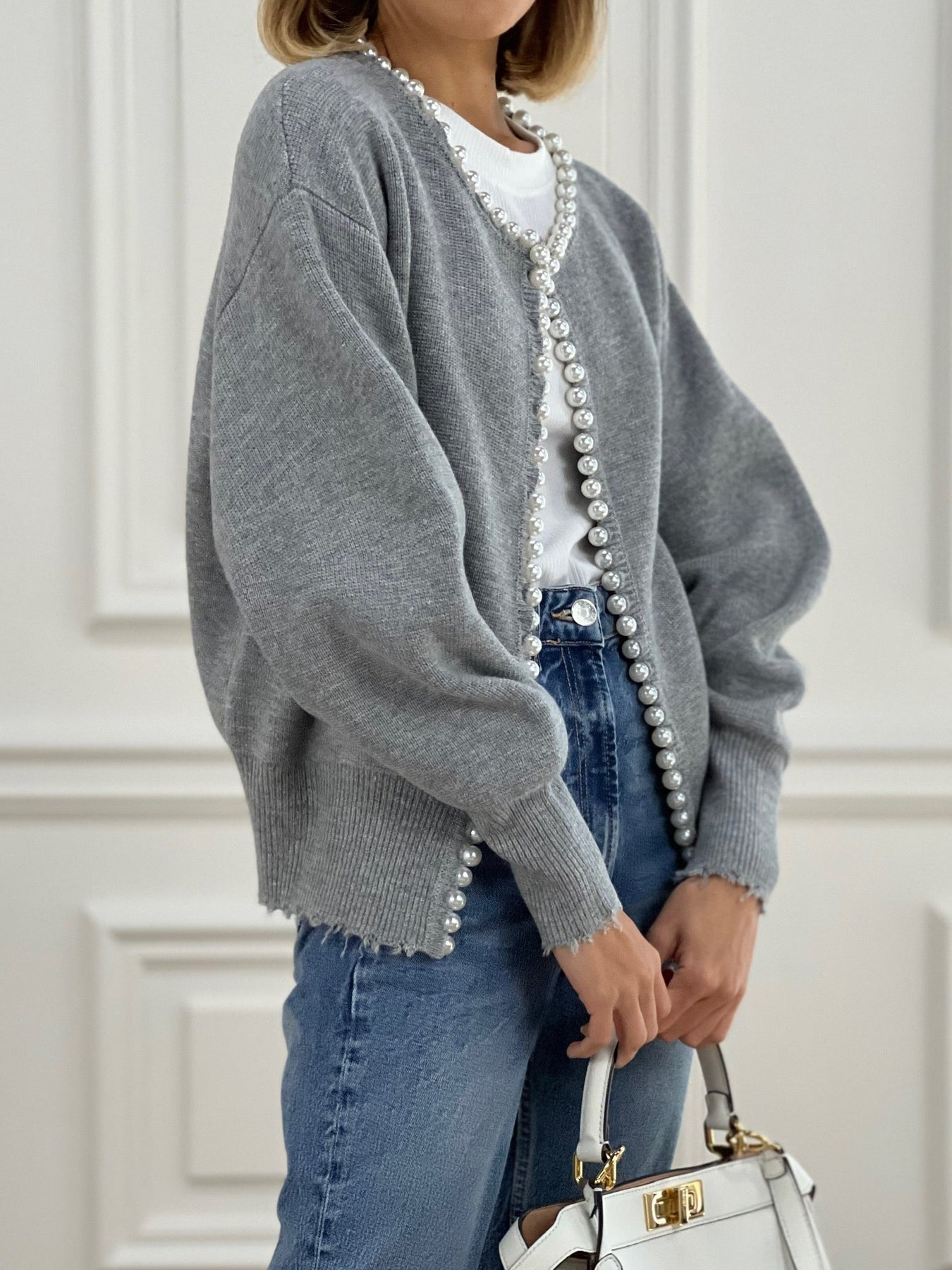 Pearl Edge Worn Cardigan