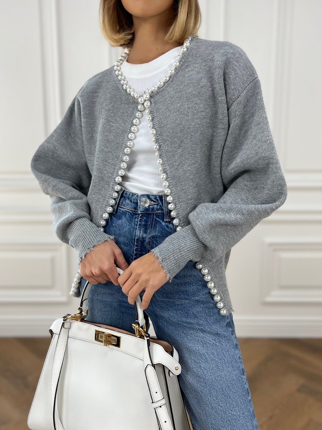 Pearl Edge Worn Cardigan