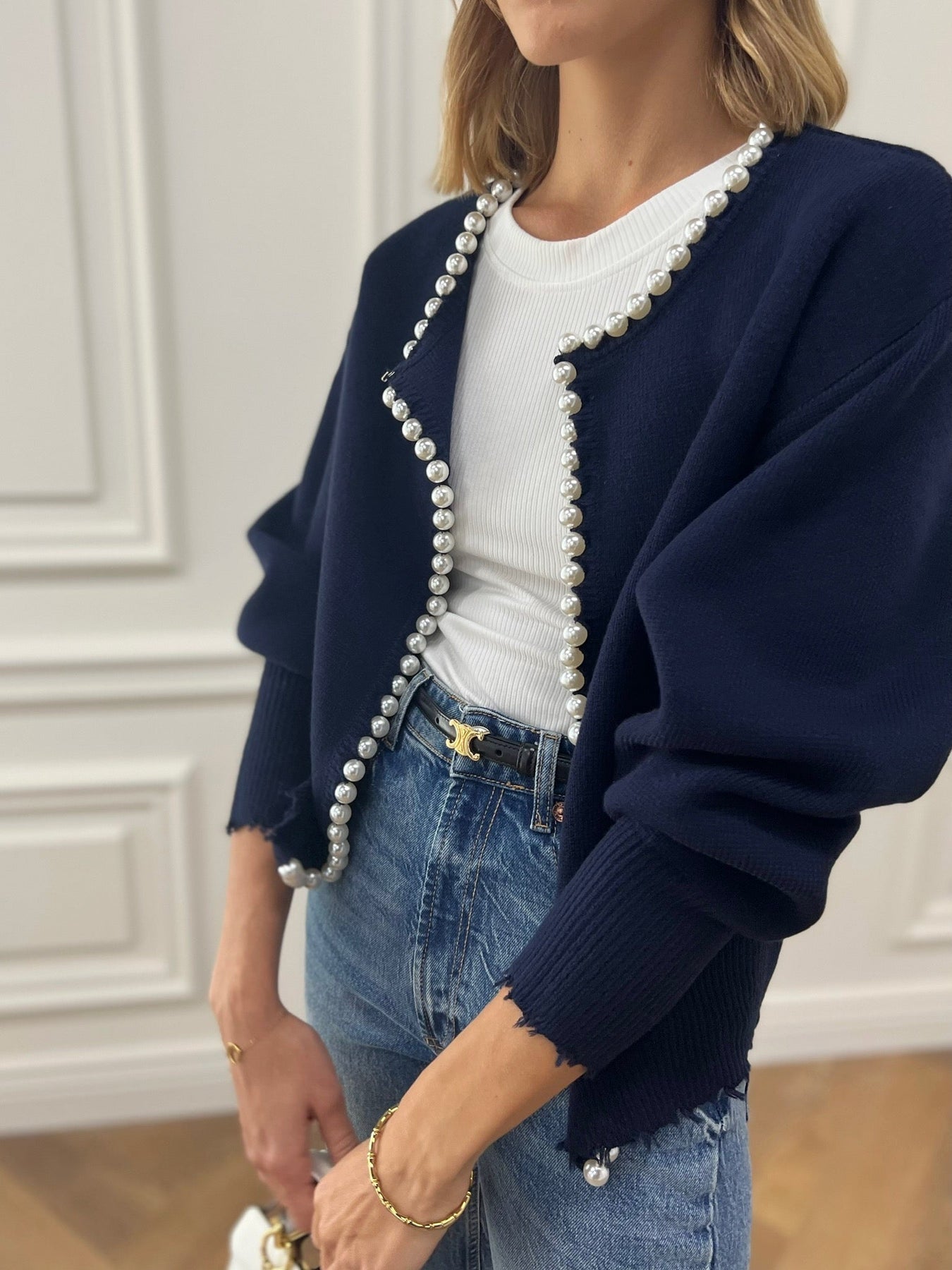 Pearl Edge Worn Cardigan