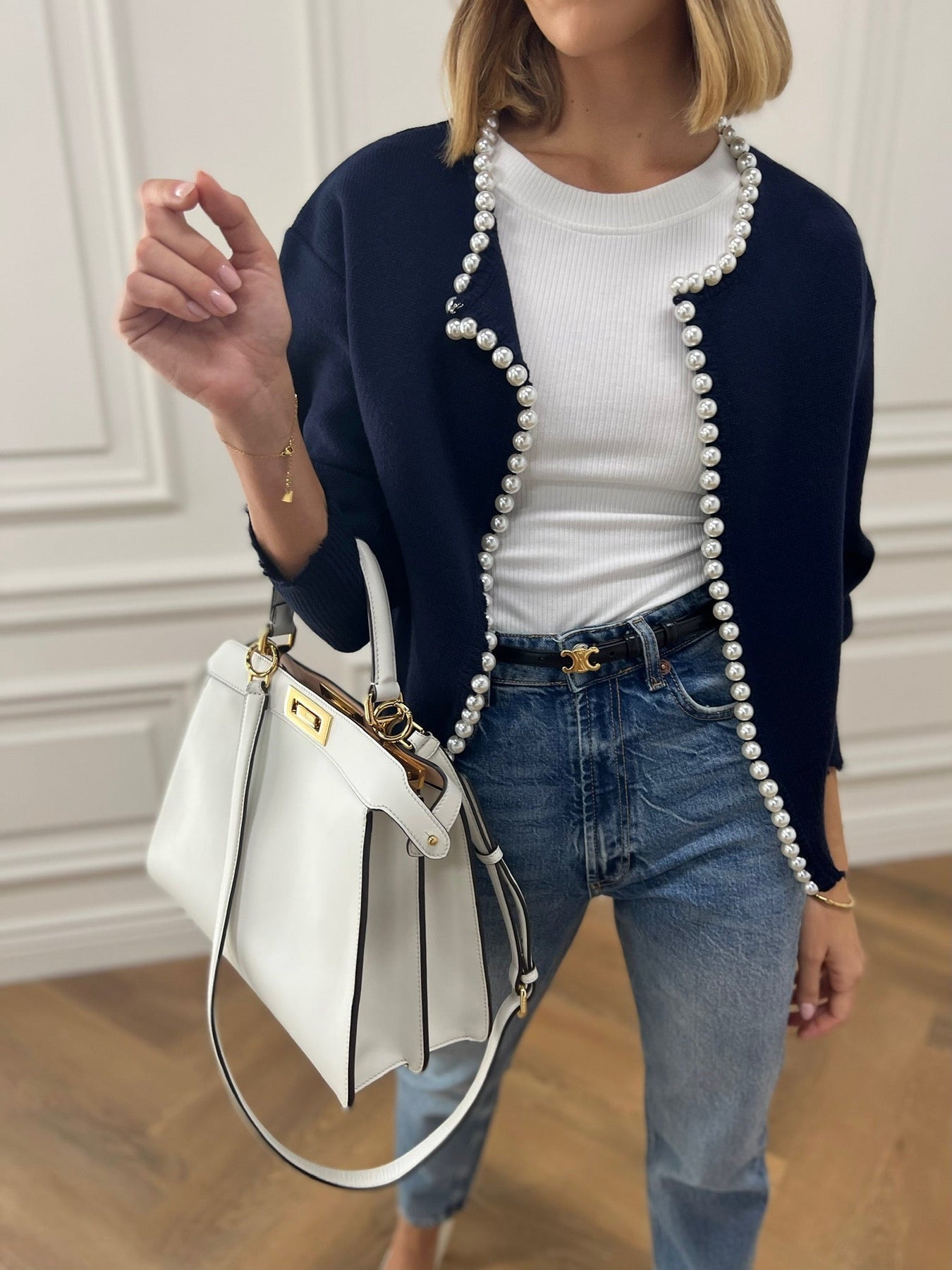 Pearl Edge Worn Cardigan