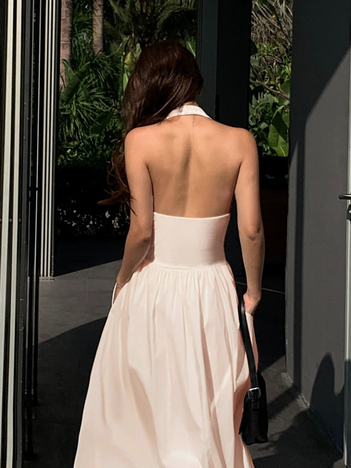 Open Back Dress with Pockets