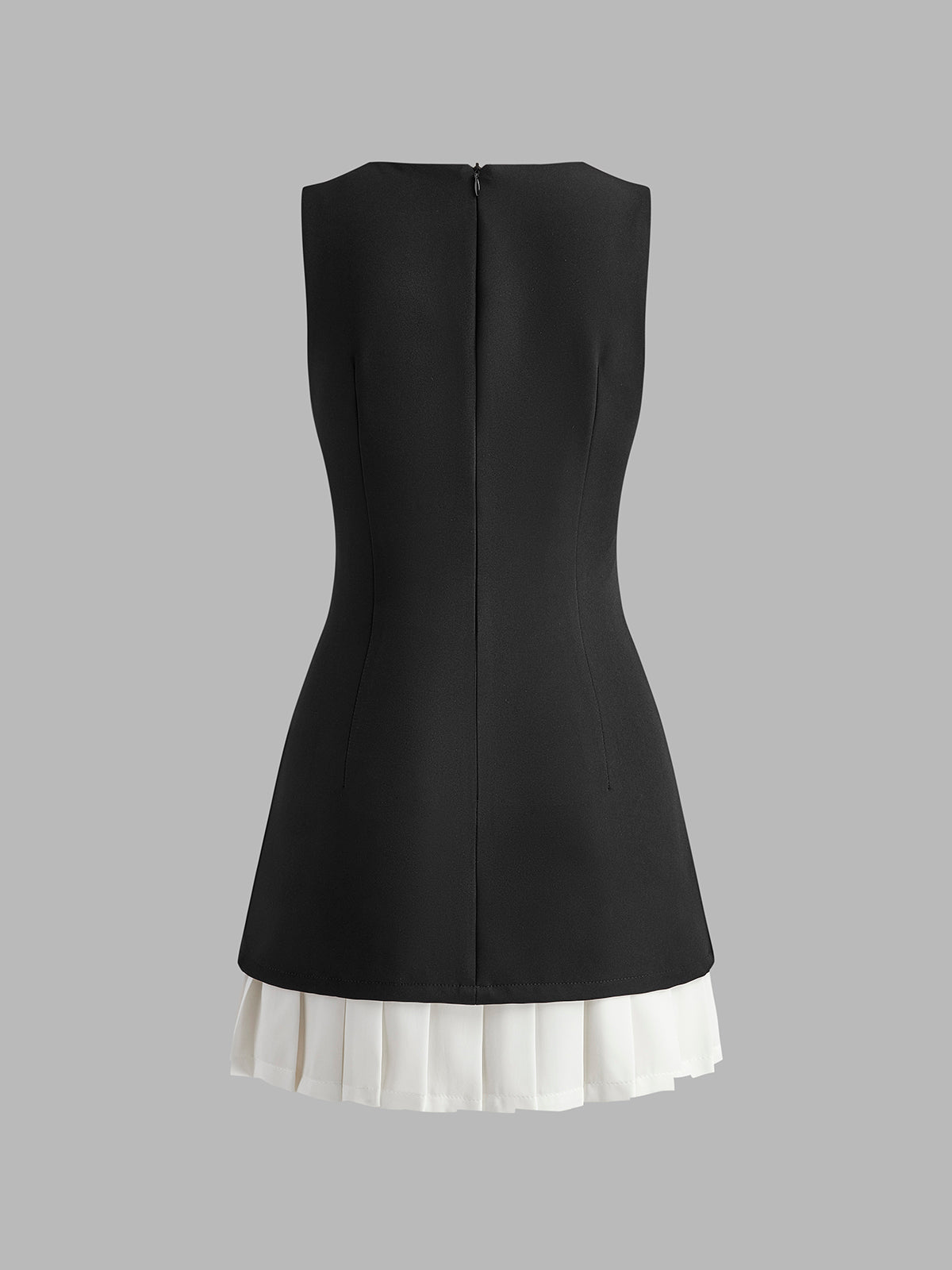 Two-tone pleated short dress