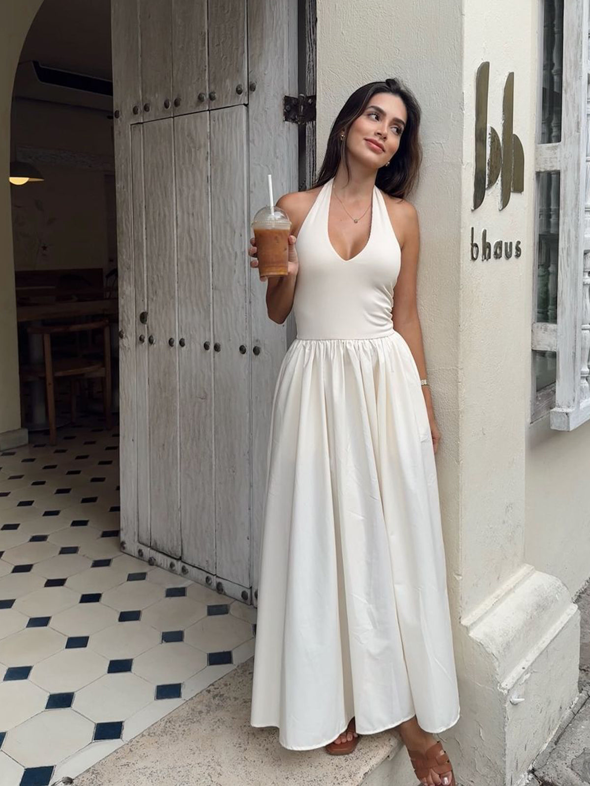 Open Back Dress with Pockets