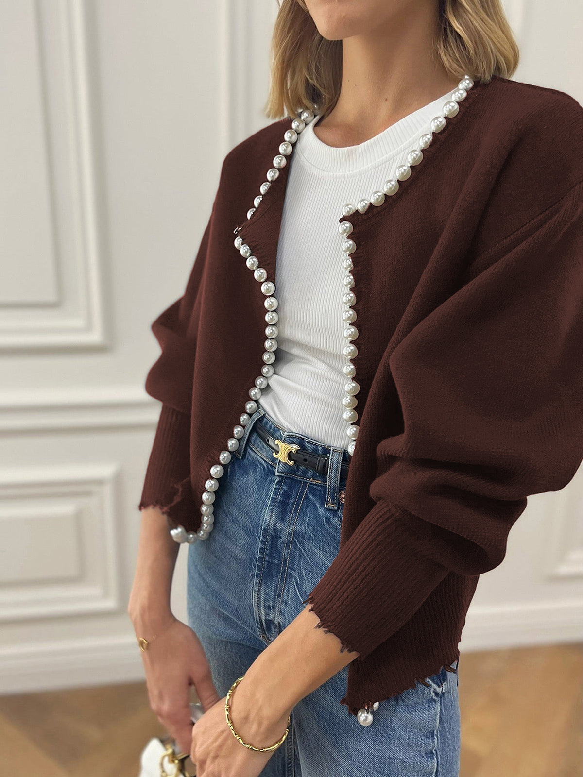 Pearl Edge Worn Cardigan
