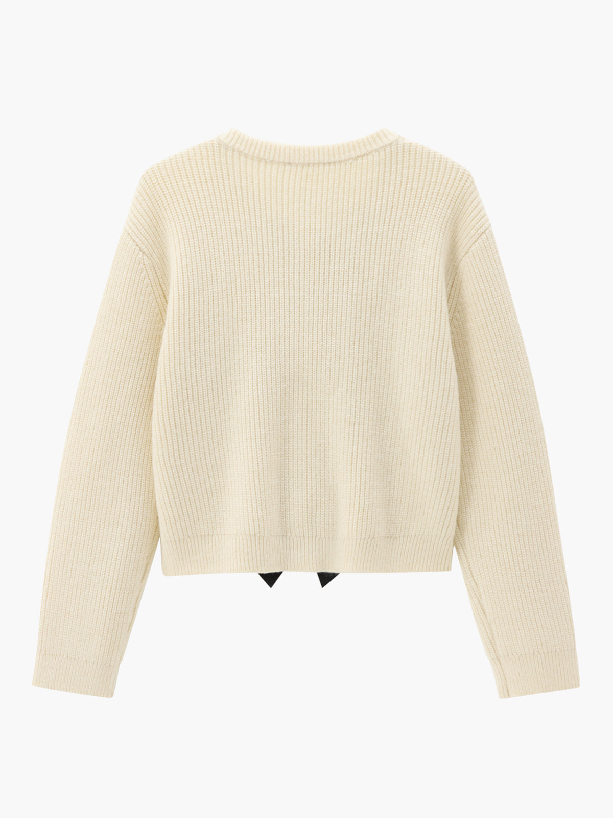 Ribbed Sweater with Bow