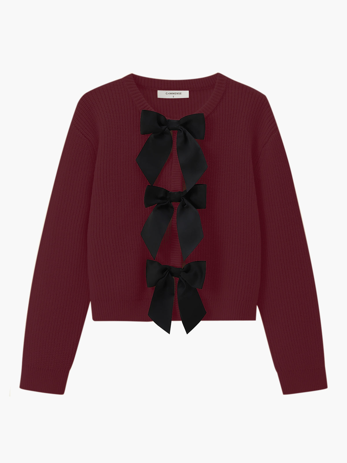 Ribbed Sweater with Bow