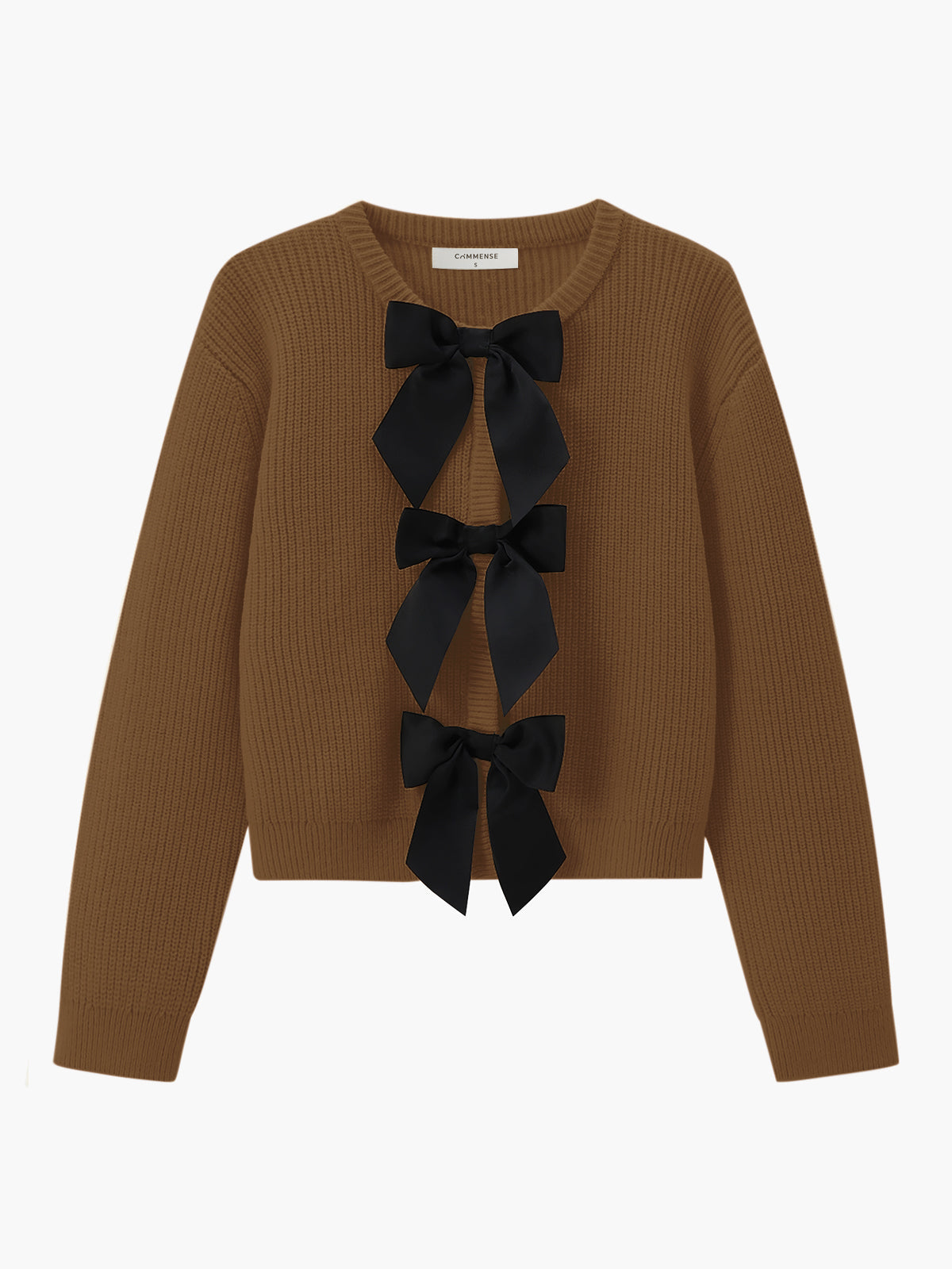 Ribbed Sweater with Bow