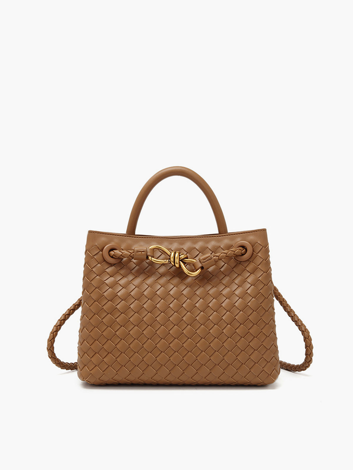 Bag with metal twisted detail handle