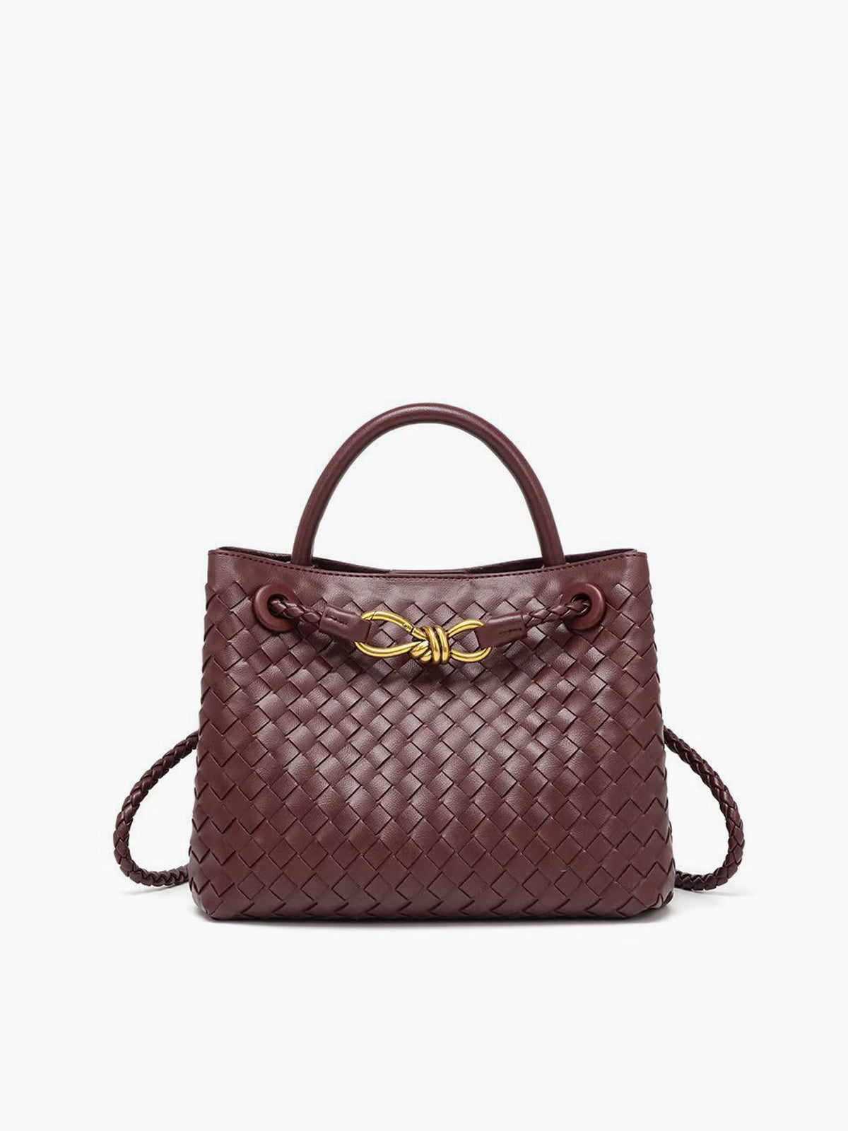 Bag with metal twisted detail handle