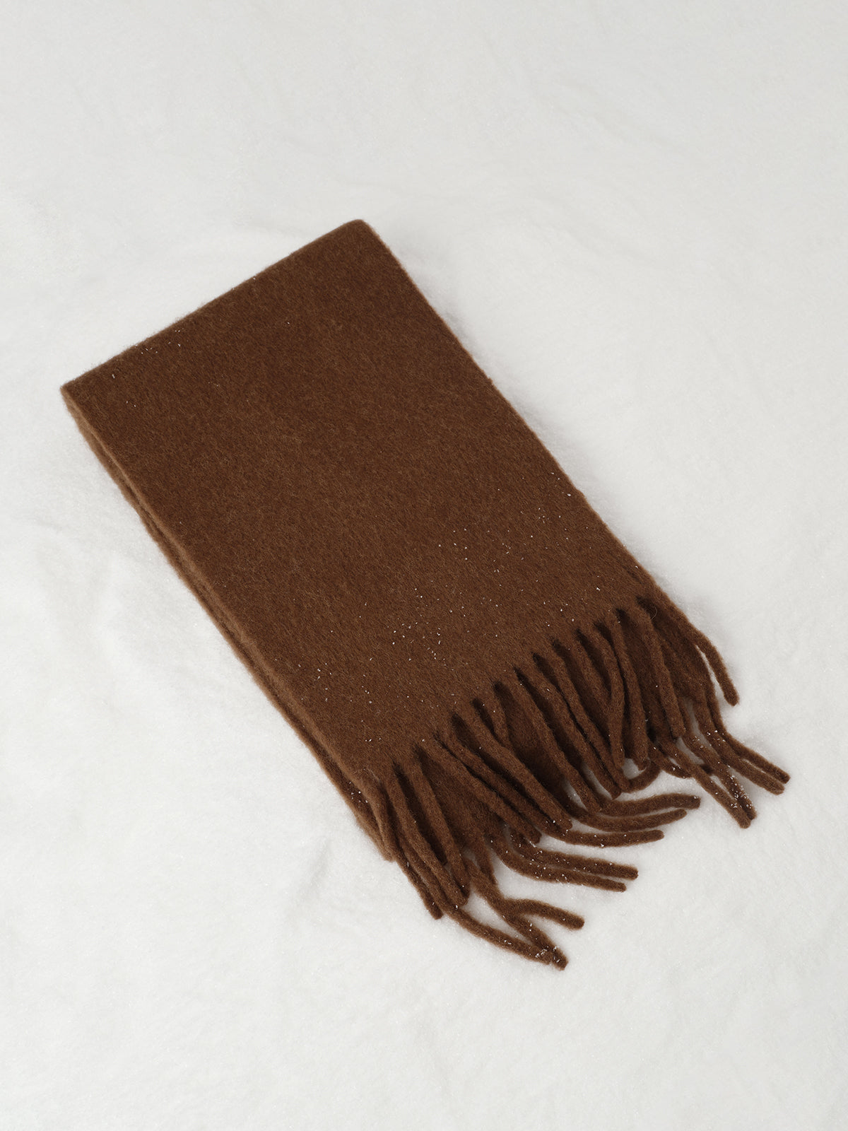 Wool Mix Minimalist Scarf with Tassels