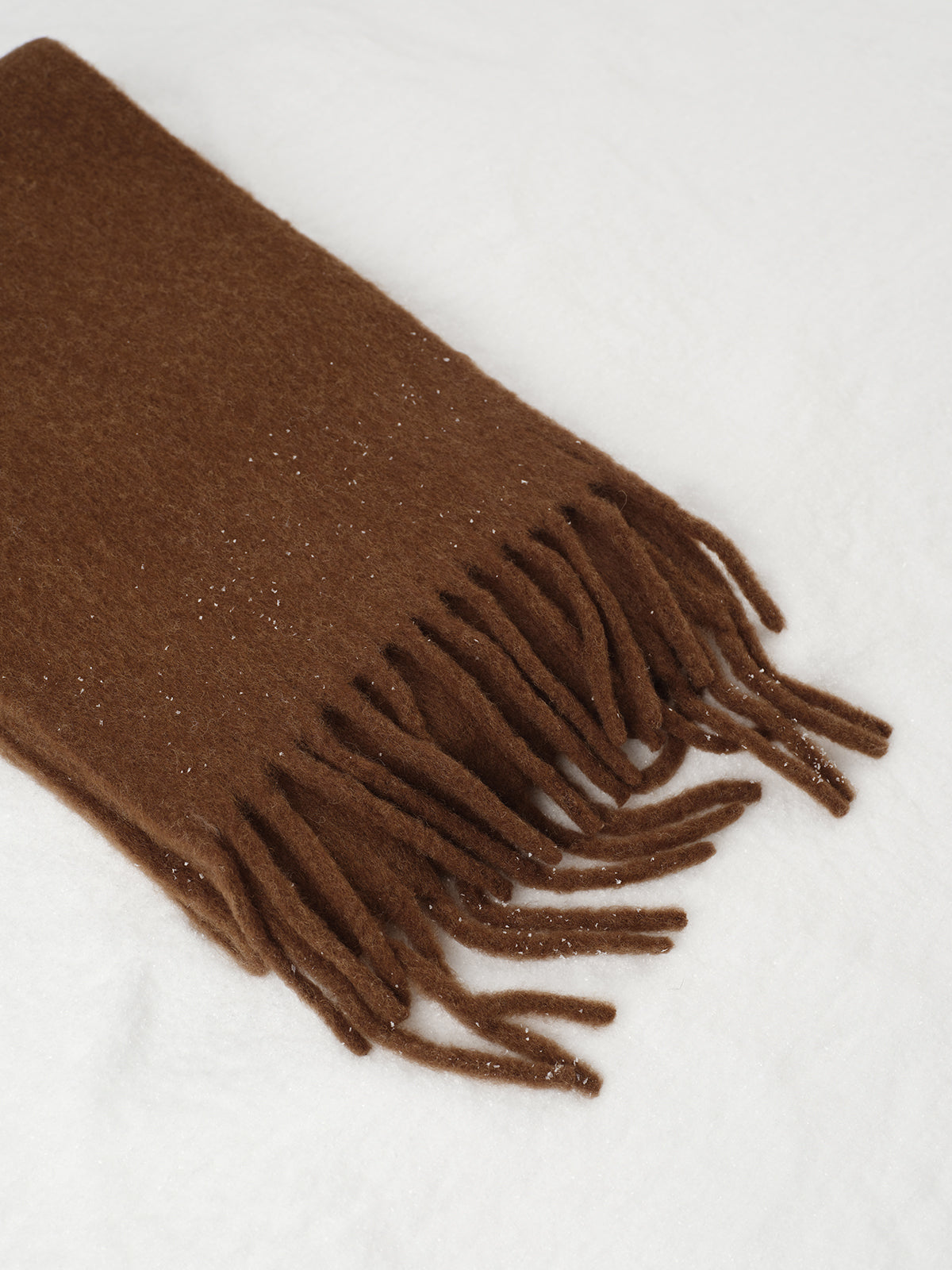 Wool Mix Minimalist Scarf with Tassels