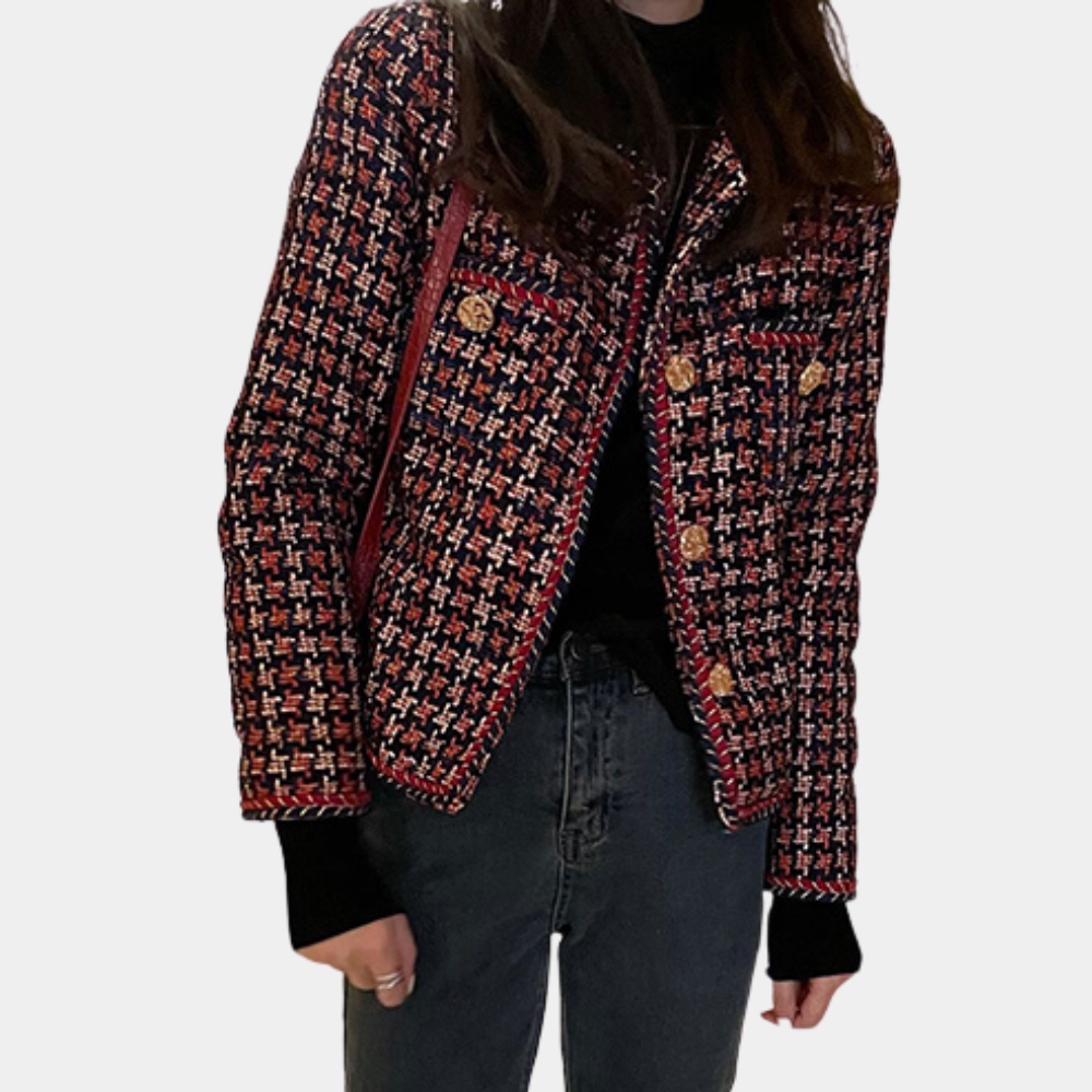 Short checked ladies jacket