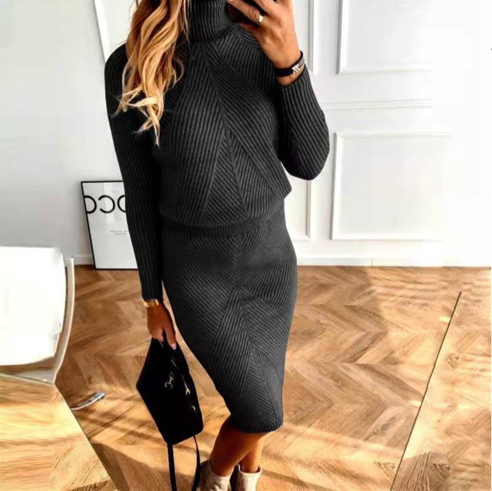 Knitted Sweater Dress Women
