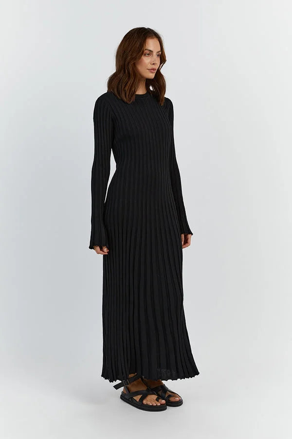 Knitted Dress With Crew Neck
