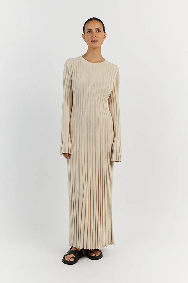 Knitted Dress With Crew Neck