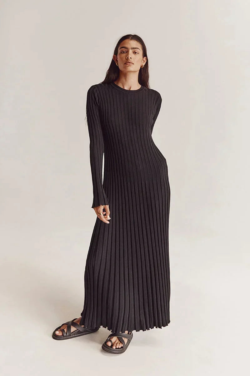 Knitted Dress With Crew Neck
