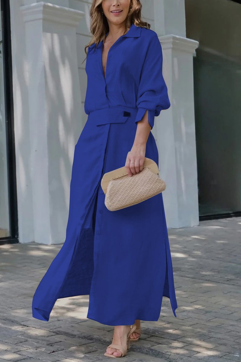 Classic maxi length linen dress