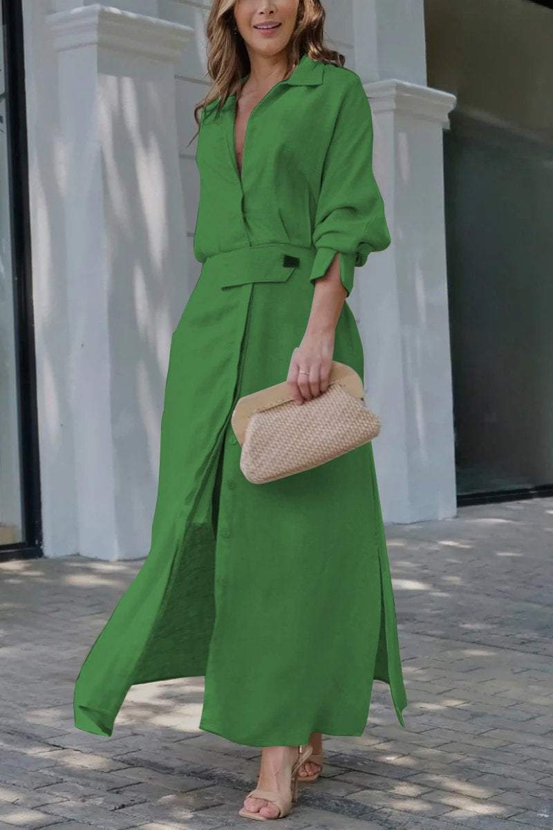 Classic maxi length linen dress