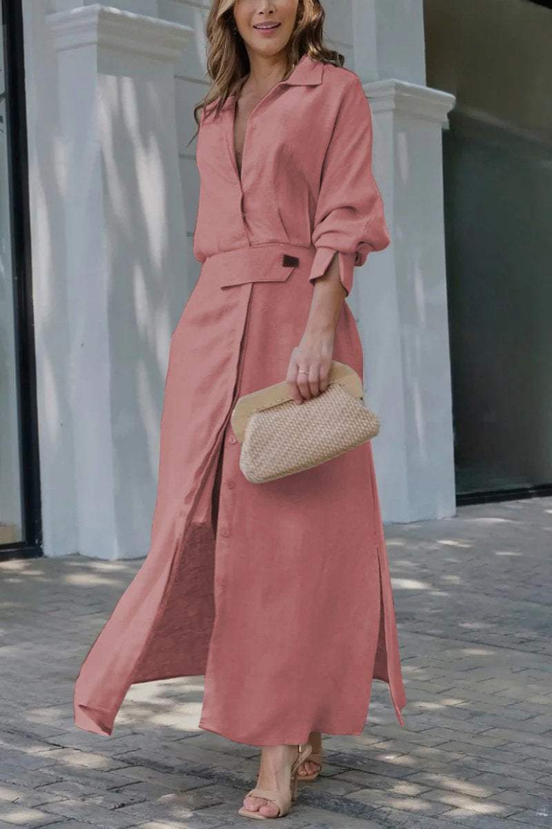 Classic maxi length linen dress
