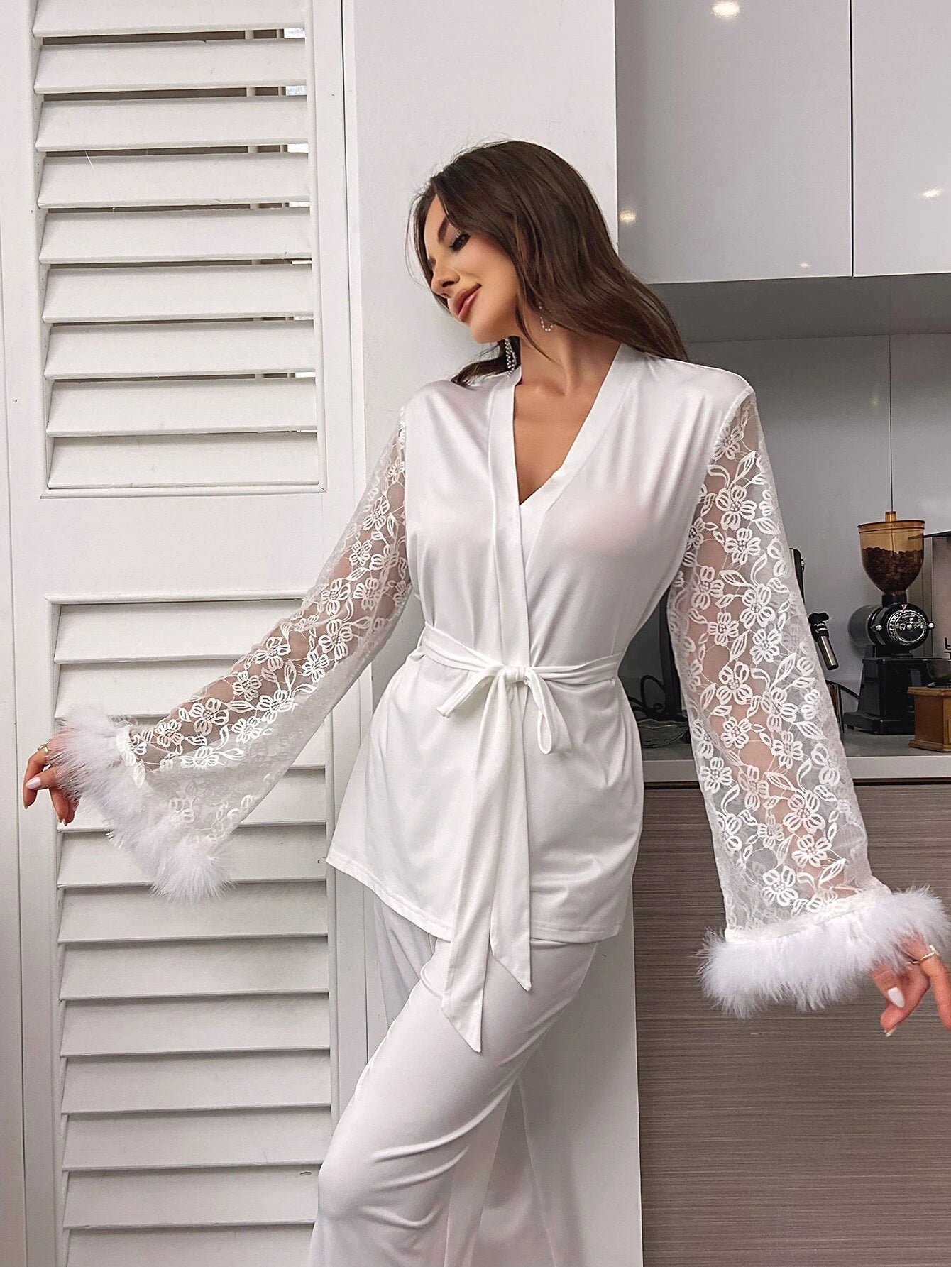 White Pyjama Set Women