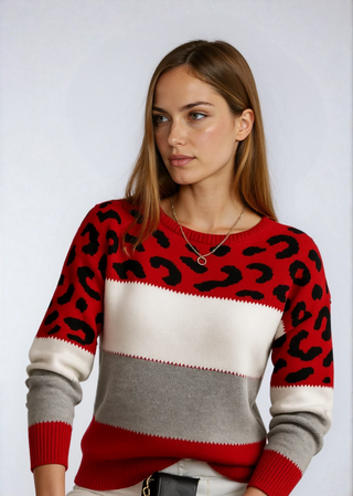 Cheyenne trui met luipaardmotief