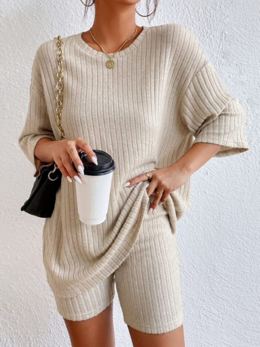 Casual Geribde Set