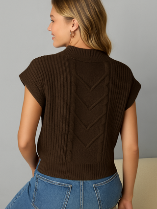 Mouwloos Sweatervest met Kapmouwtjes