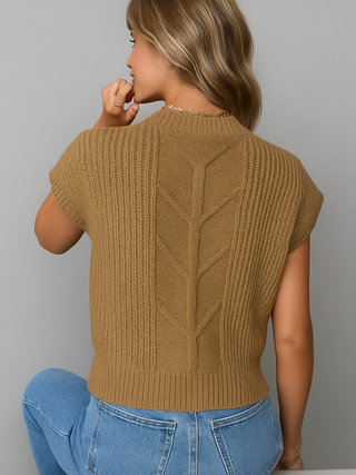 Mouwloos Sweatervest met Kapmouwtjes