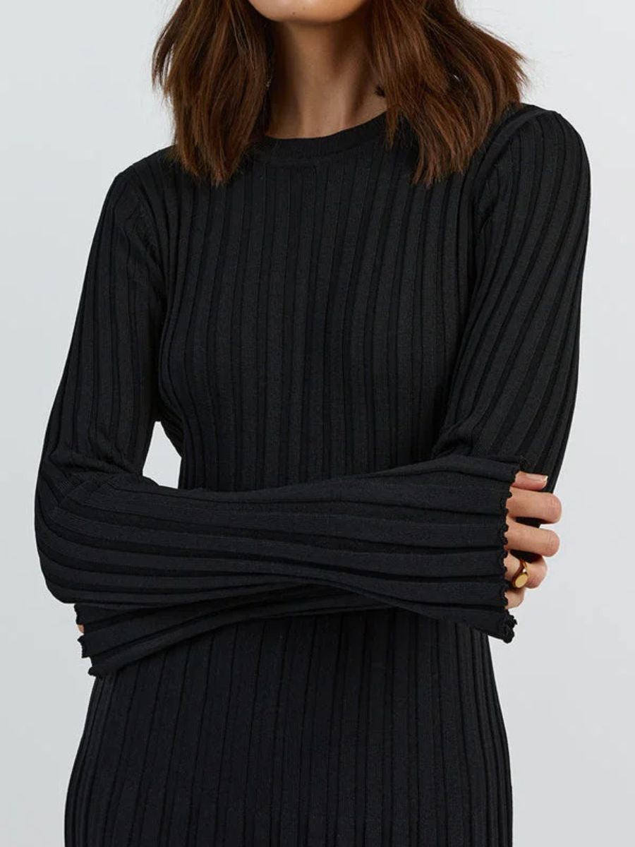 Knitted Dress With Crew Neck