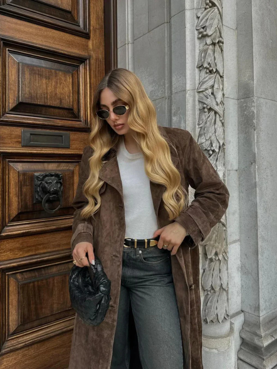 Elegant suede coat