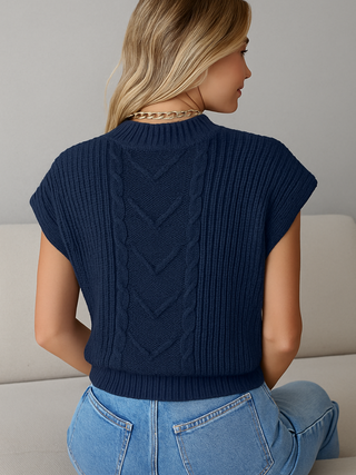Mouwloos Sweatervest met Kapmouwtjes