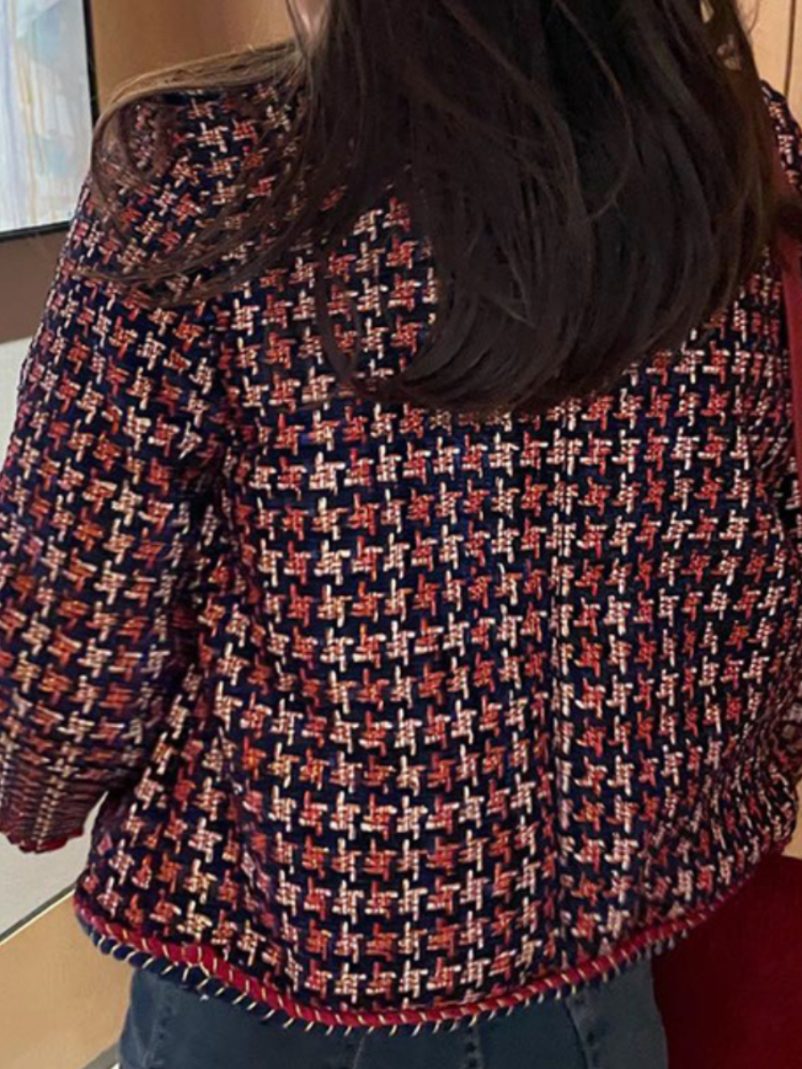 Short checked ladies jacket